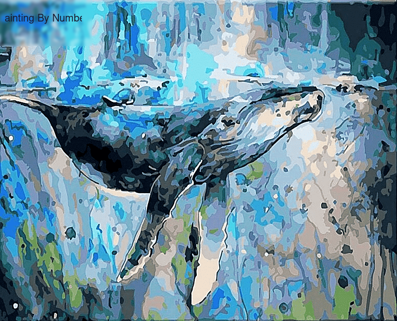 Abstract Whales Paint by Numbers Kit - DIY Art