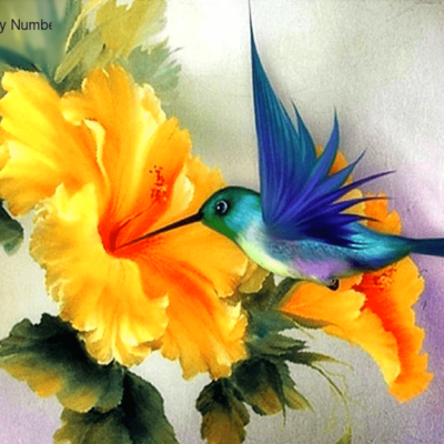 Bird Picking Honey Paint by Numbers Kit - DIY Art