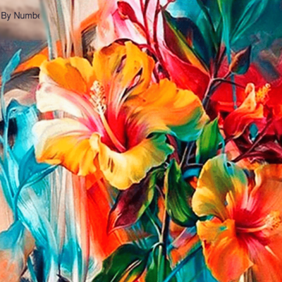 Colorful Lilies Flowers Paint by Numbers Kit - DIY Art