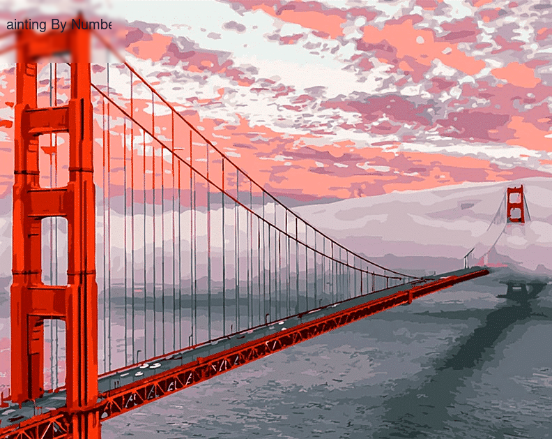 Golden Gate Bridge Landscape Paint by Numbers Kit - DIY Art