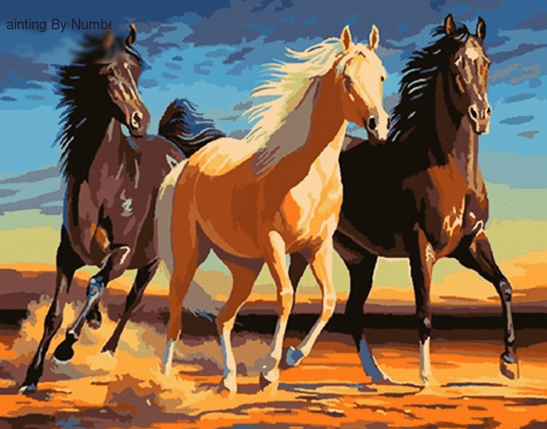 Horses Paint by Numbers Kit - DIY Art