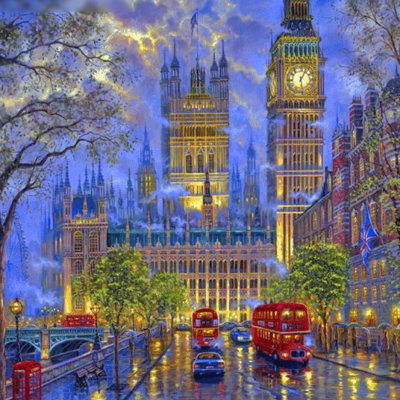 London Paint by Numbers Kit - DIY Art