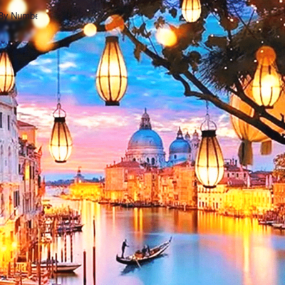 Night View Scenery Paint by Numbers Kit - DIY Art