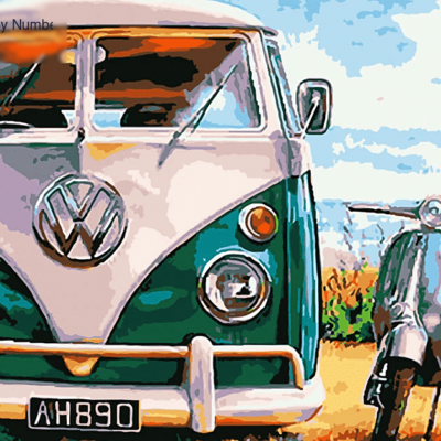 Retro Van Still Life Paint by Numbers Kit - DIY Art