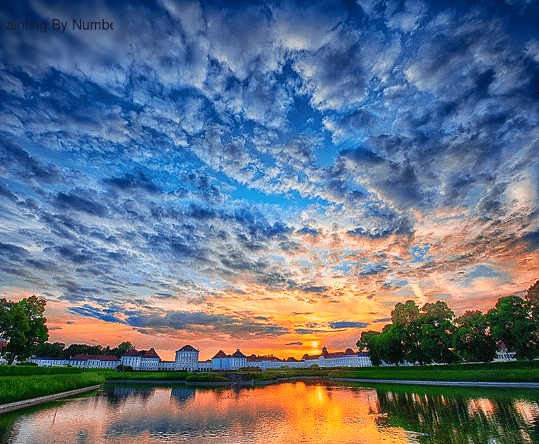 Sunset River Scenery Paint by Numbers Kit - DIY Art