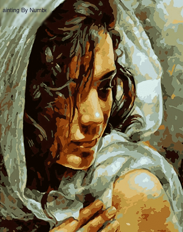 Paint by Numbers Kit Woman Scarf - Painting By Number