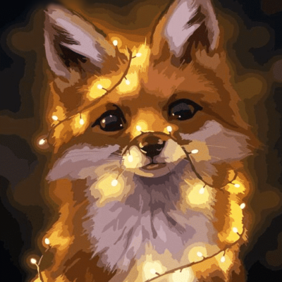 Cute Fox Paint by Numbers Kit - DIY Art