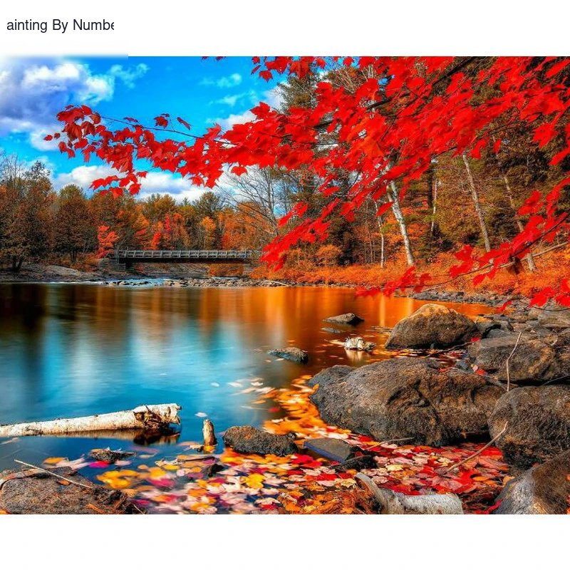 Red Leaves Scenery DIY Digital Painting Diamond Painting Kit - DIY Art