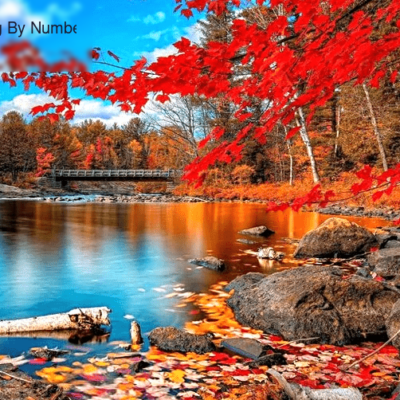 Paint By Numbers Kit Red Landscape - Painting By Number