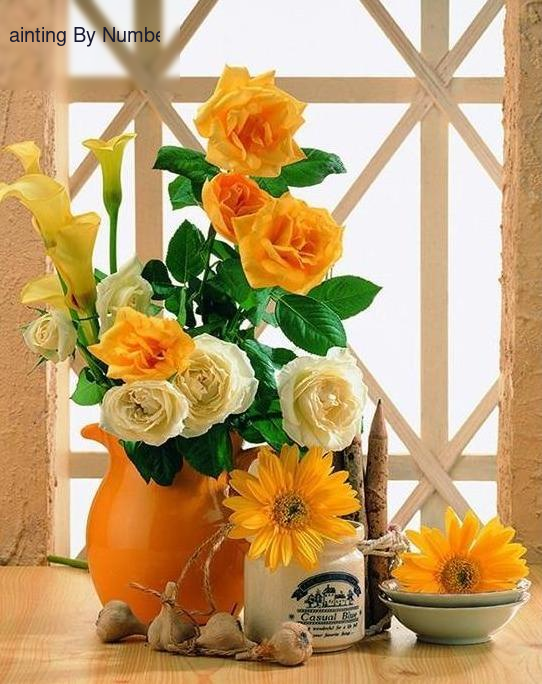 Yellow Flowers Paint by Numbers Kit - Painting By Number